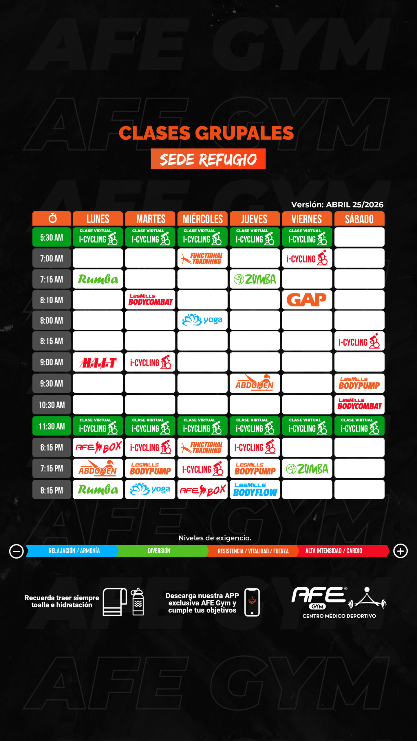 AFE GYM REFUGIO Horarios de Clases 2026 abri 25 HISTO.jpg